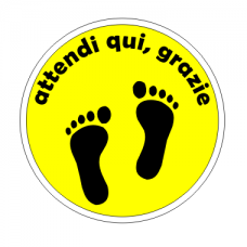 Adesivo per pavimenti attendi qui Adesivo per pavimenti attendi qui